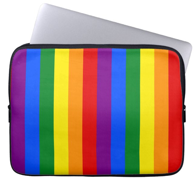 Funda Para Portátil LGBTQ+ Rainbow Flag Stripes for Pride Month -  (Frente)