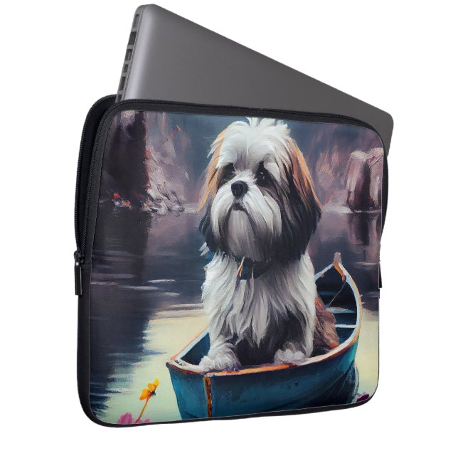 Funda Para Portátil Lhasa Apso en un remo: Una aventura escénica (Anverso derecho)