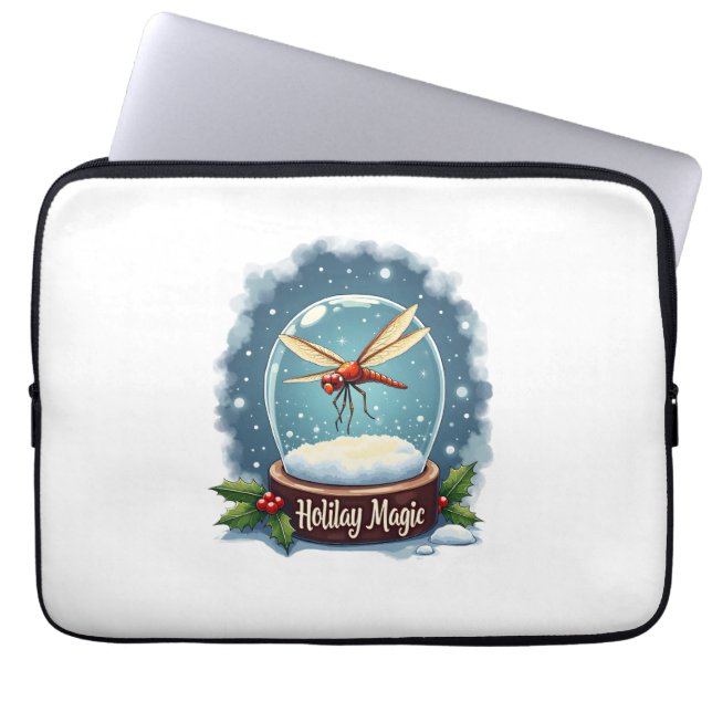 Funda Para Portátil Libélula de globo de nieve (Frente)