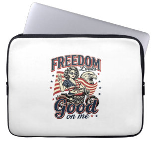 Funda Para Portátil Libertad Se Ve Bien Águila Vintage Patriótica
