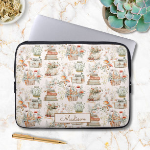 Funda Para Portátil Libro Patrón caprichoso floral de cottagecore de s