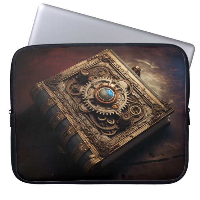 Funda Para Portátil Libro Steampunk (Frente)