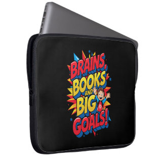 Funda Para Portátil Libros de cerebros y grandes objetivos - Diversión