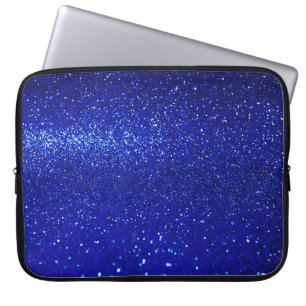Funda Para Portátil Lienzo Purpurina azul brillante