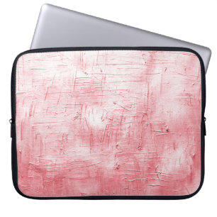 Funda Para Portátil Lienzo rojo metálico: Elegancia de pincel.