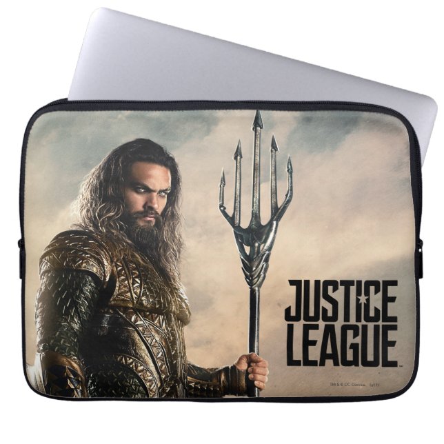 Funda Para Portátil Liga de la Justicia | Aquaman En Battlefield (Frente)