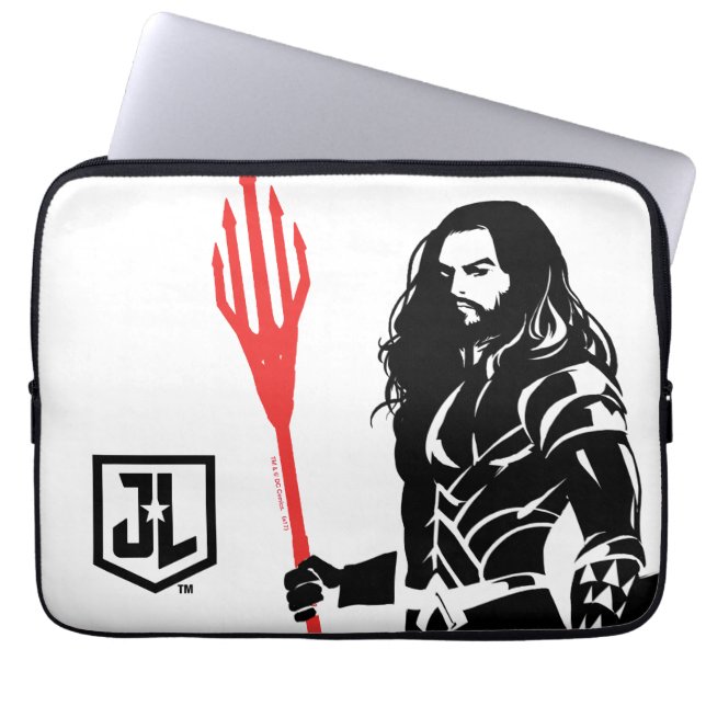 Funda Para Portátil Liga de la Justicia | Aquaman Pose Noir Pop Art (Frente)