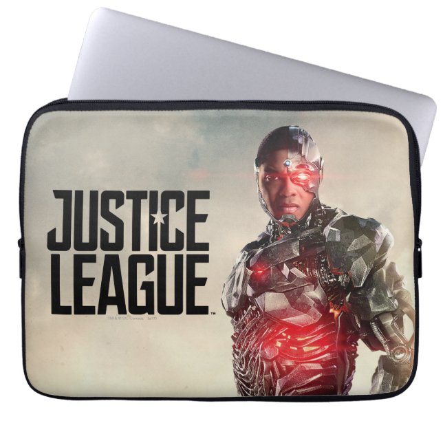Funda Para Portátil Liga de la Justicia | Ciborg En Battlefield (Frente)