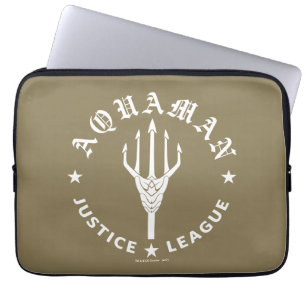 Funda Para Portátil Liga de la Justicia   Emblema de Aquaman Retro Tri