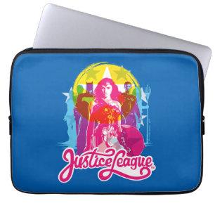 Funda Para Portátil Liga de la Justicia Grupo Retro y logotipo Pop A