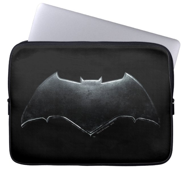 Funda Para Portátil Liga de la Justicia | Símbolo batman metálico (Frente)