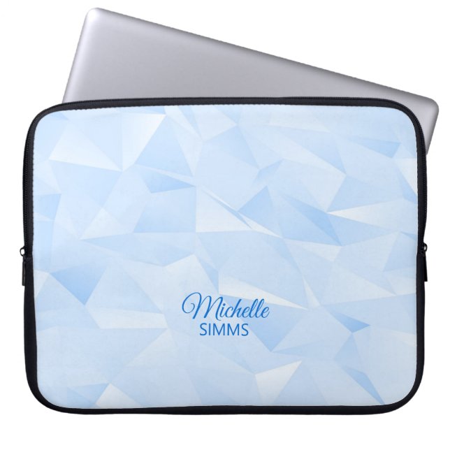 Funda Para Portátil Light Blue Polygonal Pattern and Customization (Frente)