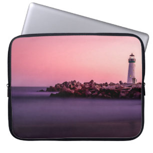FUNDA PARA PORTÁTIL LIGHTHOUSE BLANCO EN LA COSTA ROCA