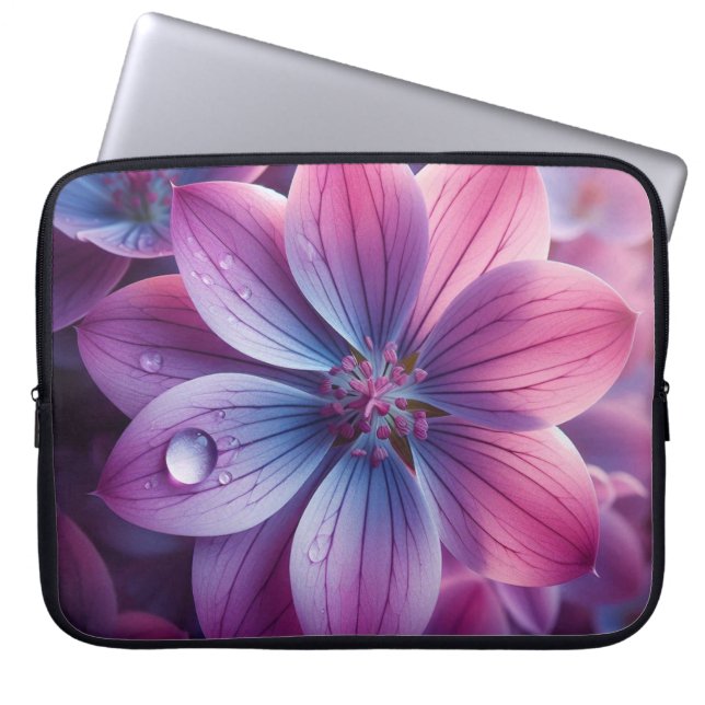 Funda Para Portátil Lilac Floral Rosa y Púrpura (Frente)