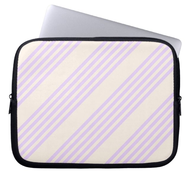 Funda Para Portátil Lilac purple and beige five stripes pattern (Frente)