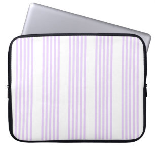 Funda Para Portátil Lilac purple and white five stripes pattern