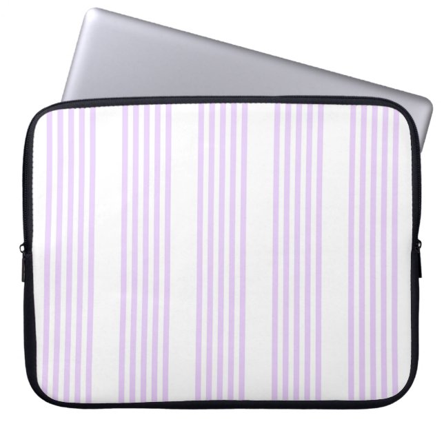 Funda Para Portátil Lilac purple and white five stripes pattern (Frente)