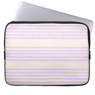 Funda Para Portátil Lilac púrpura y beige cinco rayas patrón