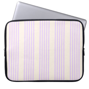 Funda Para Portátil Lilac púrpura y beige cinco rayas patrón