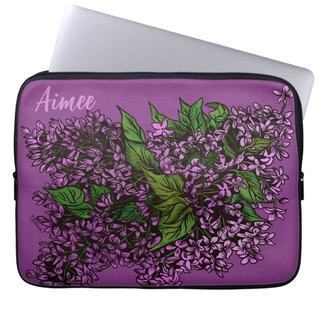 Funda Para Portátil Lilacs Floral (Frente)