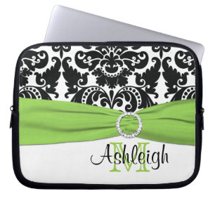 Funda para portátil Lime Black White con cinta FAU