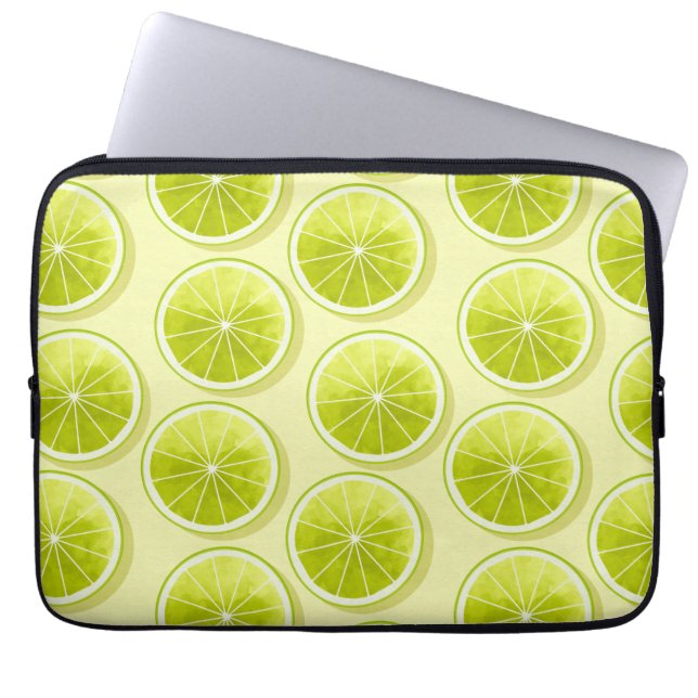 Funda Para Portátil Lime Slices en amarillo claro (Frente)