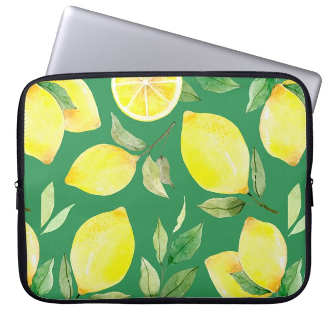Funda Para Portátil limón, acuarela, fondo, fruta, wallpape (Frente)