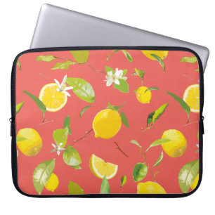 Funda Para Portátil Limón acuático y hojas 12