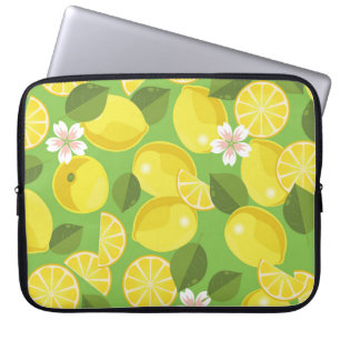 Funda Para Portátil Limón pardo: declive del patrón de cítricos