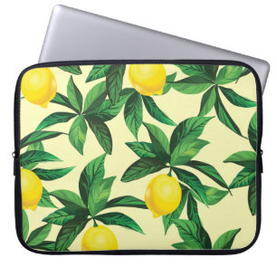 Funda Para Portátil Limón vintage, patrón decorativo sin soldadura