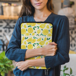 Funda Para Portátil Limones acuarelas - amarillo y verde