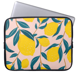 Funda Para Portátil Limones gráficos ilustrados: patrón transparente r