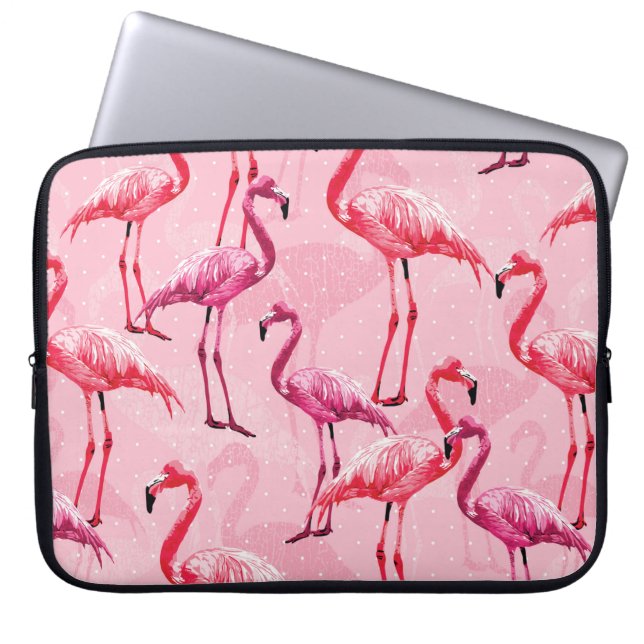 Funda Para Portátil Lindo Flamingo Bird Pink Seamless Pattern (Frente)