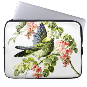 Funda Para Portátil Lindo loro joven en árbol florido
