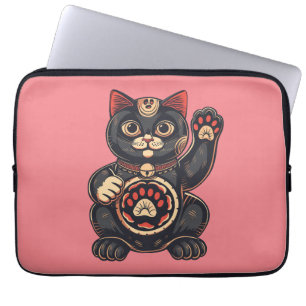 Funda Para Portátil lindo Maneki Neko gato impreso en japonés