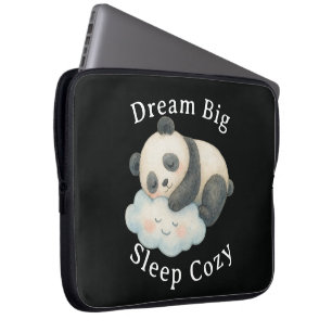 Funda Para Portátil Lindo Panda Dormido en Nube Acuarela