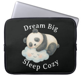 Funda Para Portátil Lindo Panda Dormido en Nube Acuarela