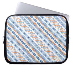 Funda Para Portátil Lindo patrón de motivo tribal azteca naranja azul