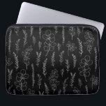 Funda Para Portátil Line Art Eucalyptus Pattern<br><div class="desc">minimalist elegant  line art eucalyptus black and white pattern</div>
