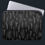 Funda Para Portátil Line Art Eucalyptus Pattern<br><div class="desc">minimalist elegant  line art eucalyptus black and white pattern</div>