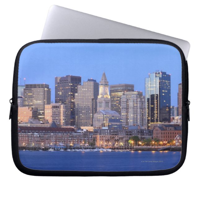 Funda Para Portátil Línea aérea del centro de Boston desde el interior (Frente)