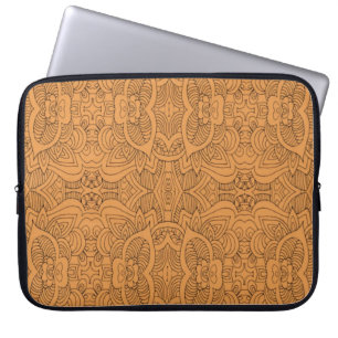 Funda Para Portátil Línea arte abstracta anaranjada
