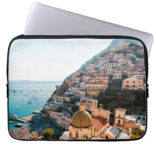 Funda Para Portátil Línea costera Positano Italia, Aldea Cliffside