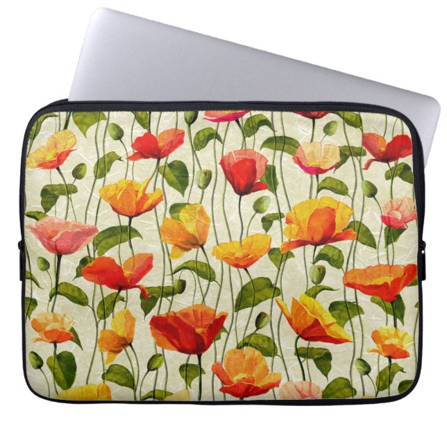 Funda Para Portátil Línea de flor (Frente)