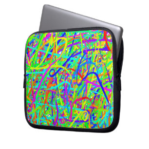 Funda Para Portátil Líneas coloreadas locas bolso del ordenador