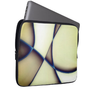 Funda Para Portátil Líneas curvadas oscuras sobre la sombra azul sobre