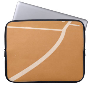Funda Para Portátil Líneas de cancha de baloncesto blanco y naranja