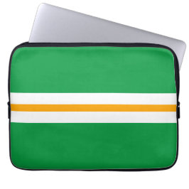 Funda Para Portátil Líneas de carreras blancas y naranja elegante sobr