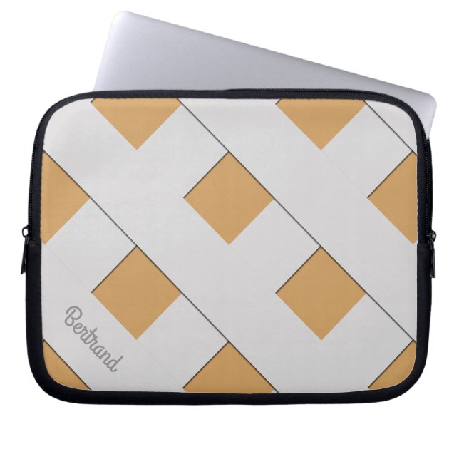 Funda Para Portátil Líneas de gris de pasto de cruce geométrico con no (Frente)