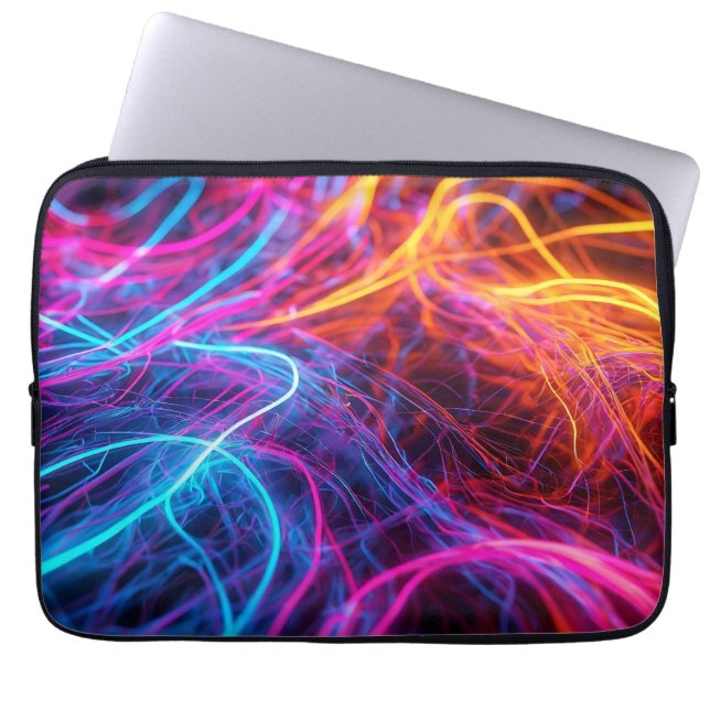 Funda Para Portátil Líneas de Neon (Frente)